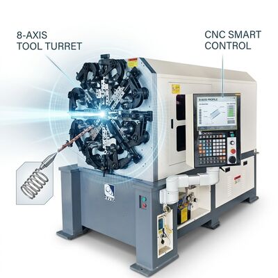 Vijf Assen Draad Roterende CNC Lente Machine 1,0 - 4,0 mm Japan Motorsysteem