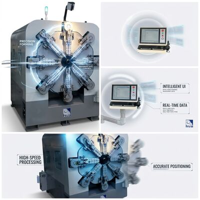 Camless 14 assen CNC-veer die oprolmachine met roterende draadvormer maakt