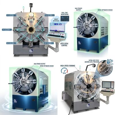 Cnc-veerrolmachine zonder cammen Computerized diameter 0,3 - 2,5 mm Systemen